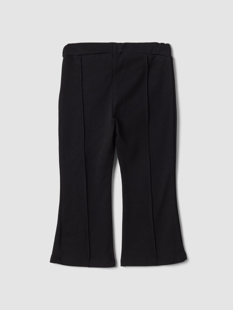 Schwarze Schlagleggings aus Stretch-Baumwolle f&uuml;r Baby-M&auml;dchen_1