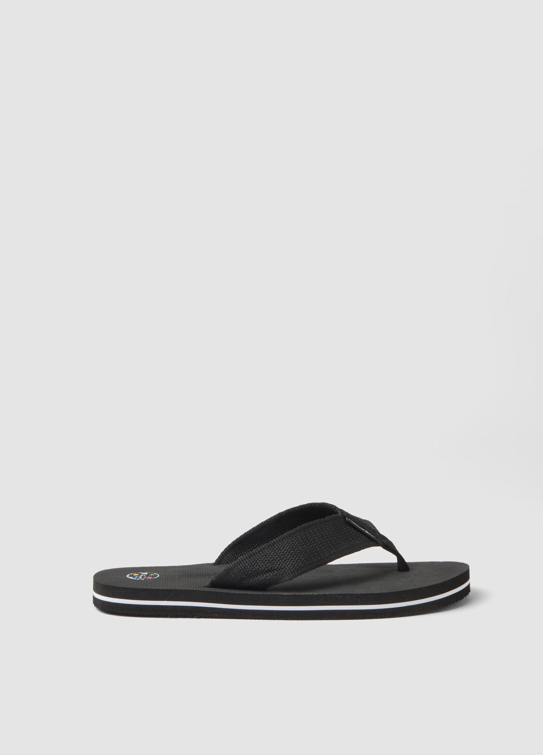 Black flip-flops with soft sole