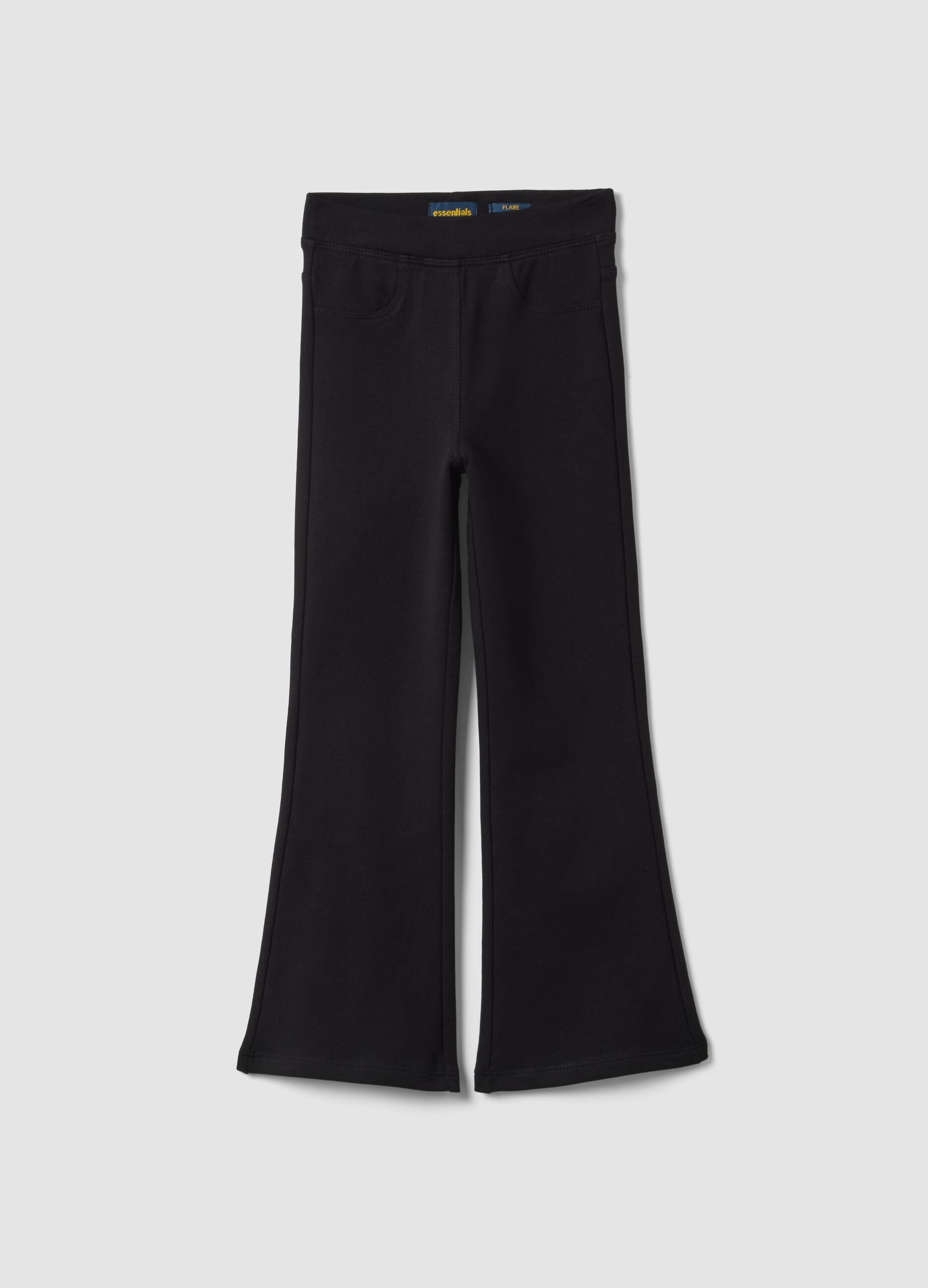 Schwarze Flare-Hose aus Bio-Baumwolle