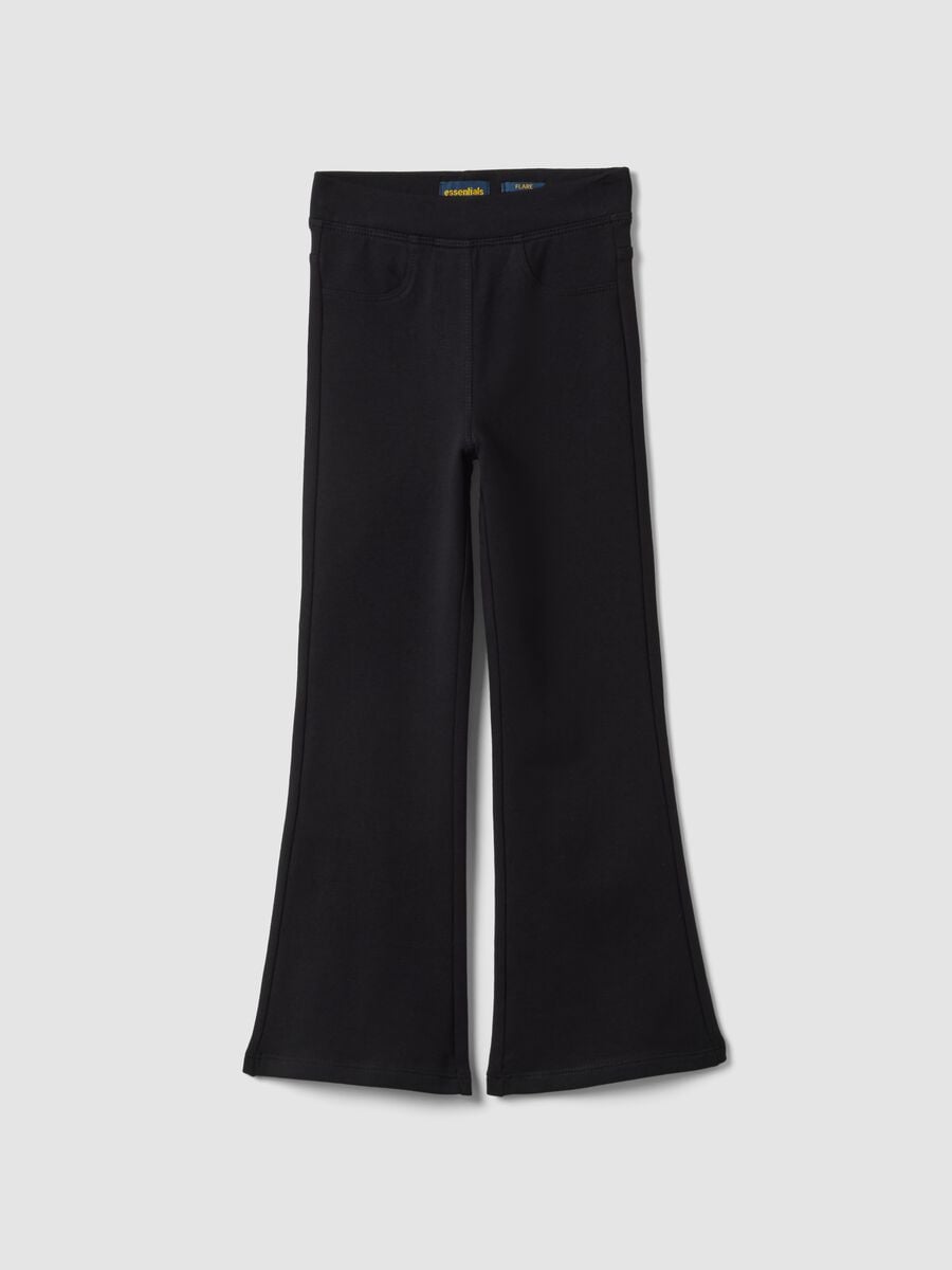 Schwarze Flare-Hose aus Bio-Baumwolle_0