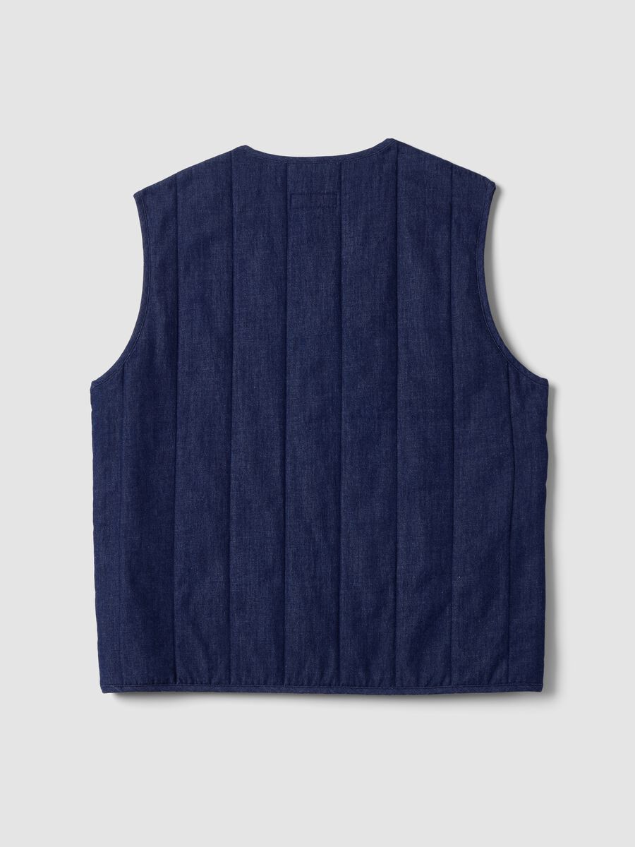 Blue gilet in a cotton, lyocell and viscose blend_2