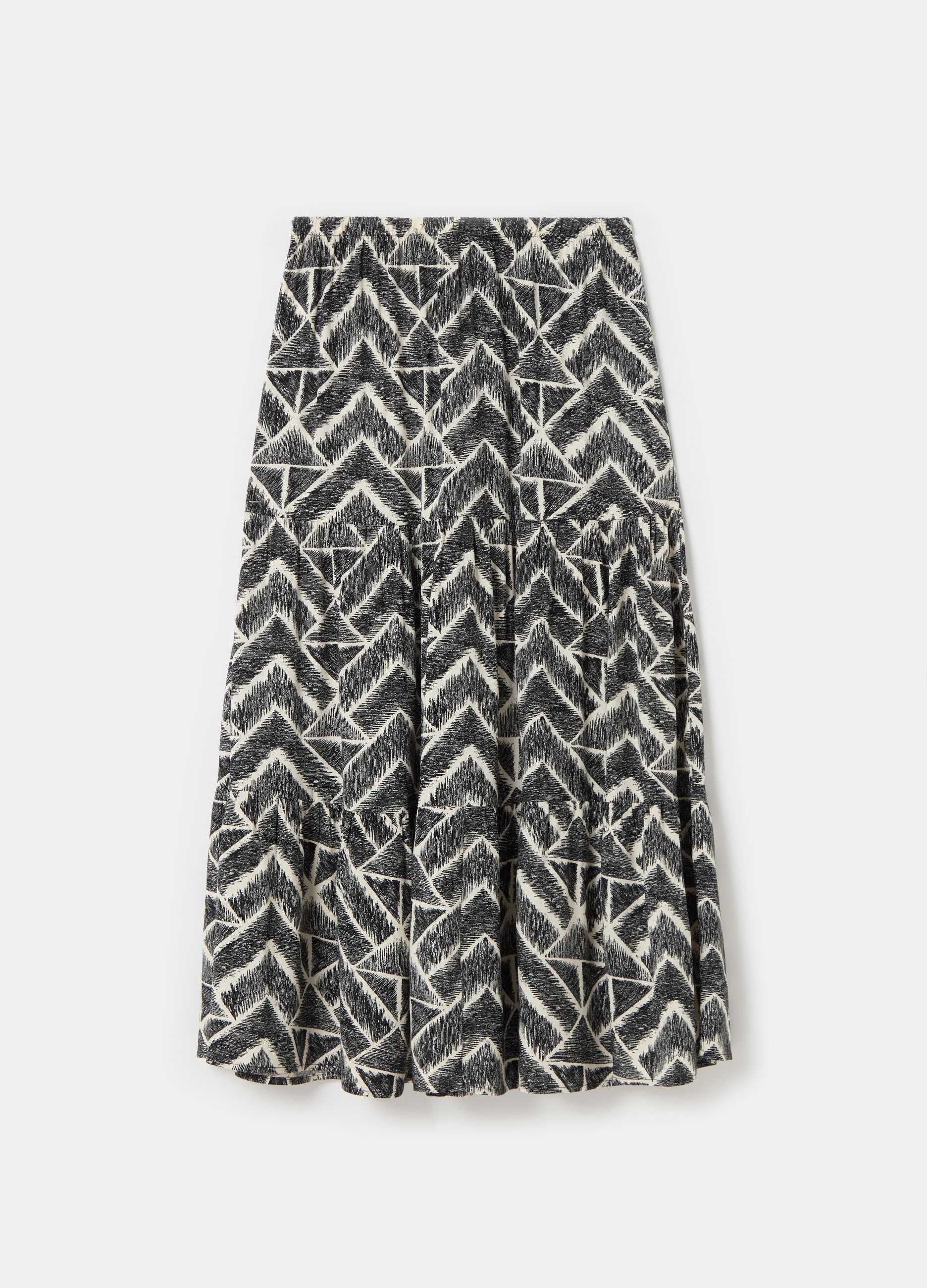 Long tiered skirt in viscose