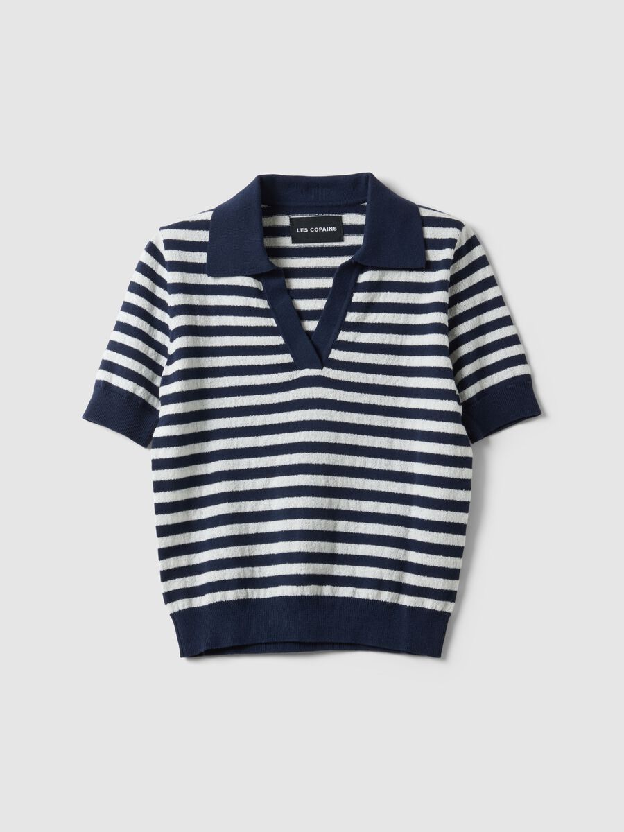 Regular fit multicolour striped cotton blend jumper_0