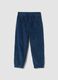 Pantaloni blu comfort fit con vita elasticizzata_0