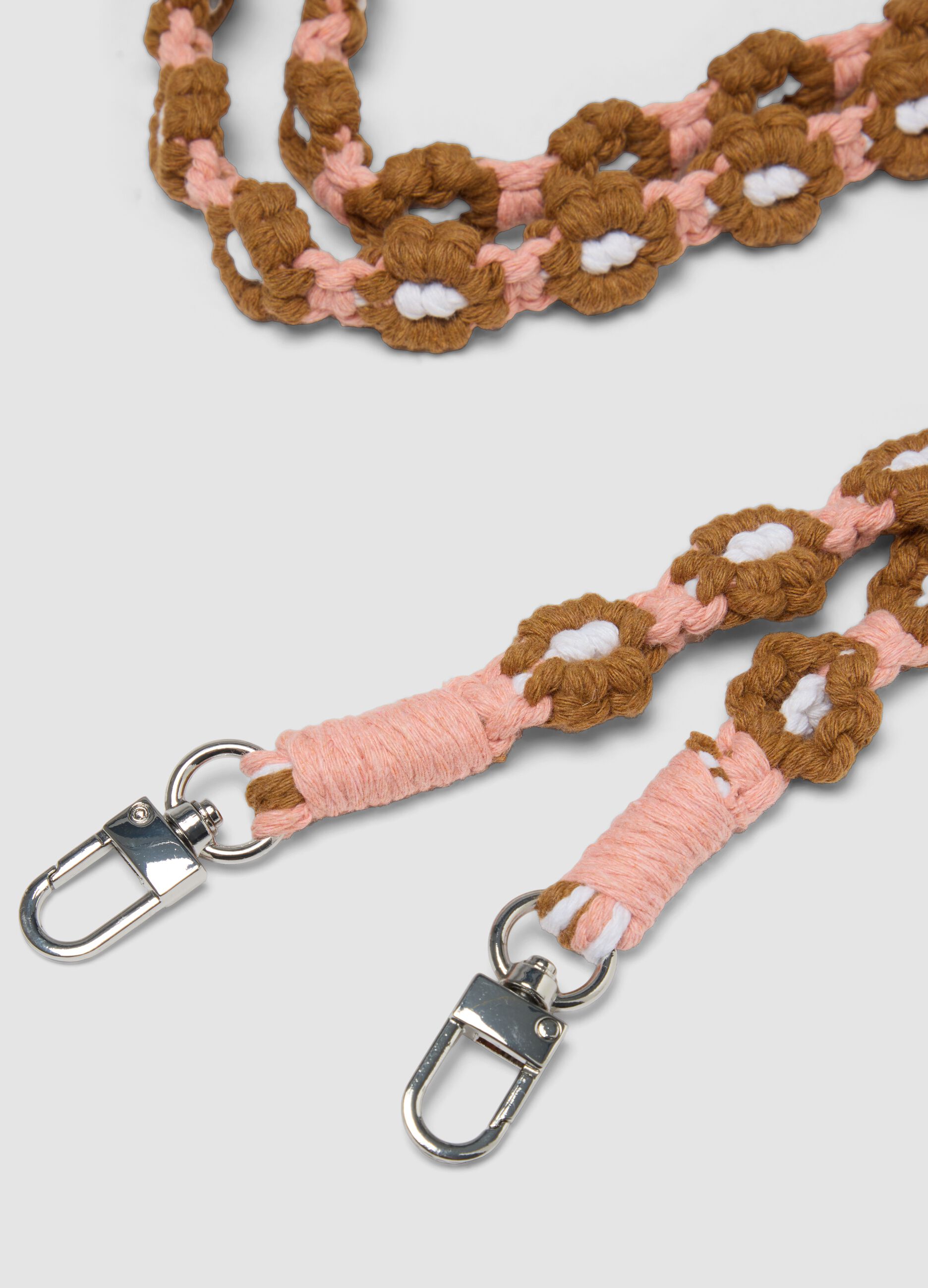 Al&ccedil;a multicolor com flores em algod&atilde;o puro