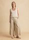 Beige stretch cotton palazzo trousers_0