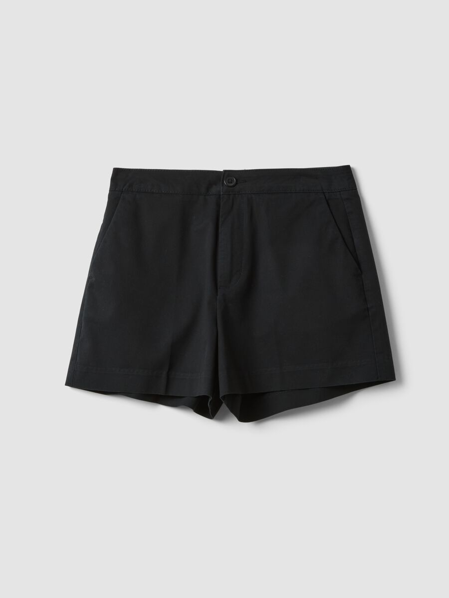 Schwarze Shorts aus reiner Baumwolle_0