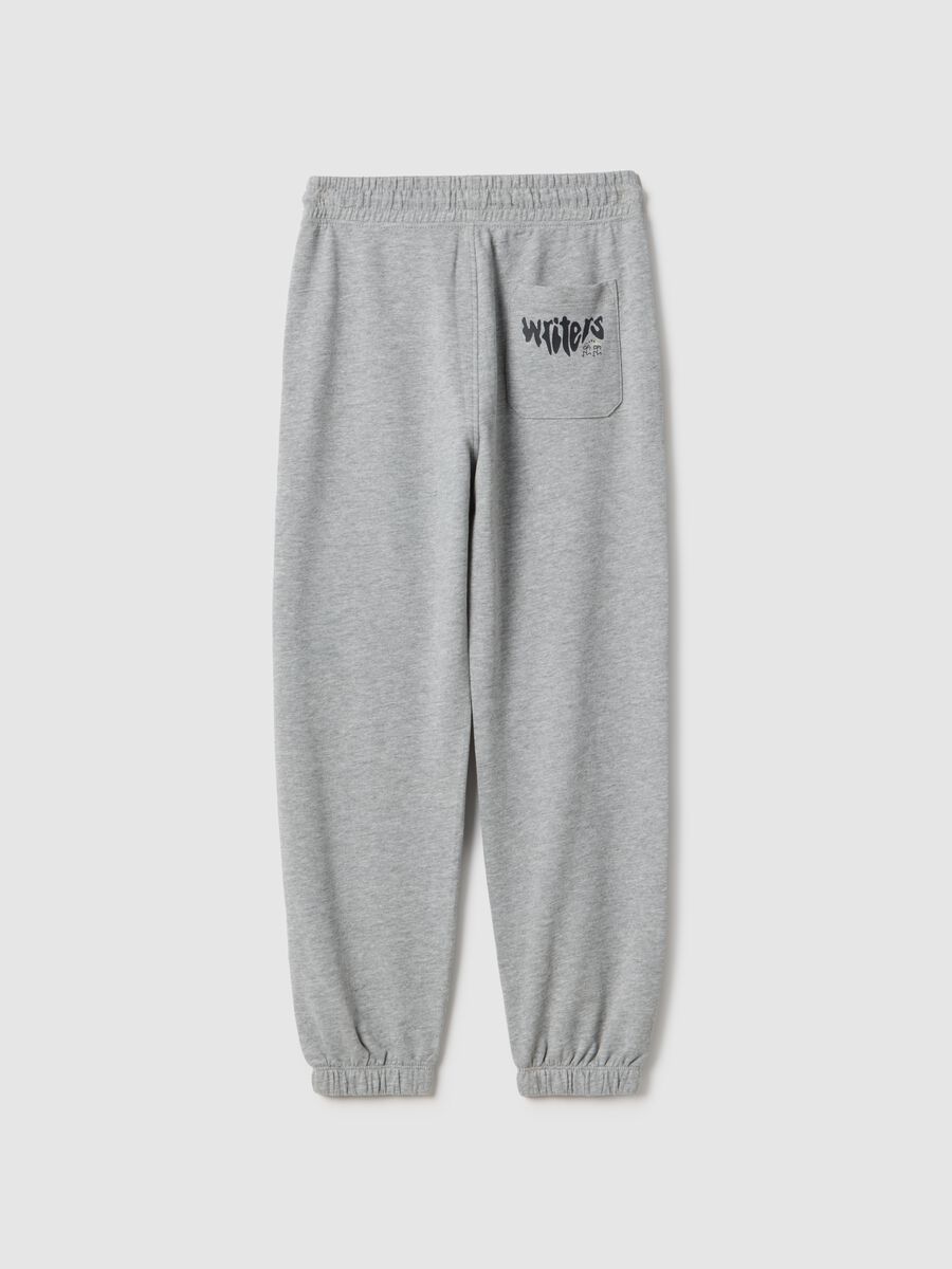 Boys' Regular Fit Grey Cotton and Viscose Blend Jogger Trousers_1
