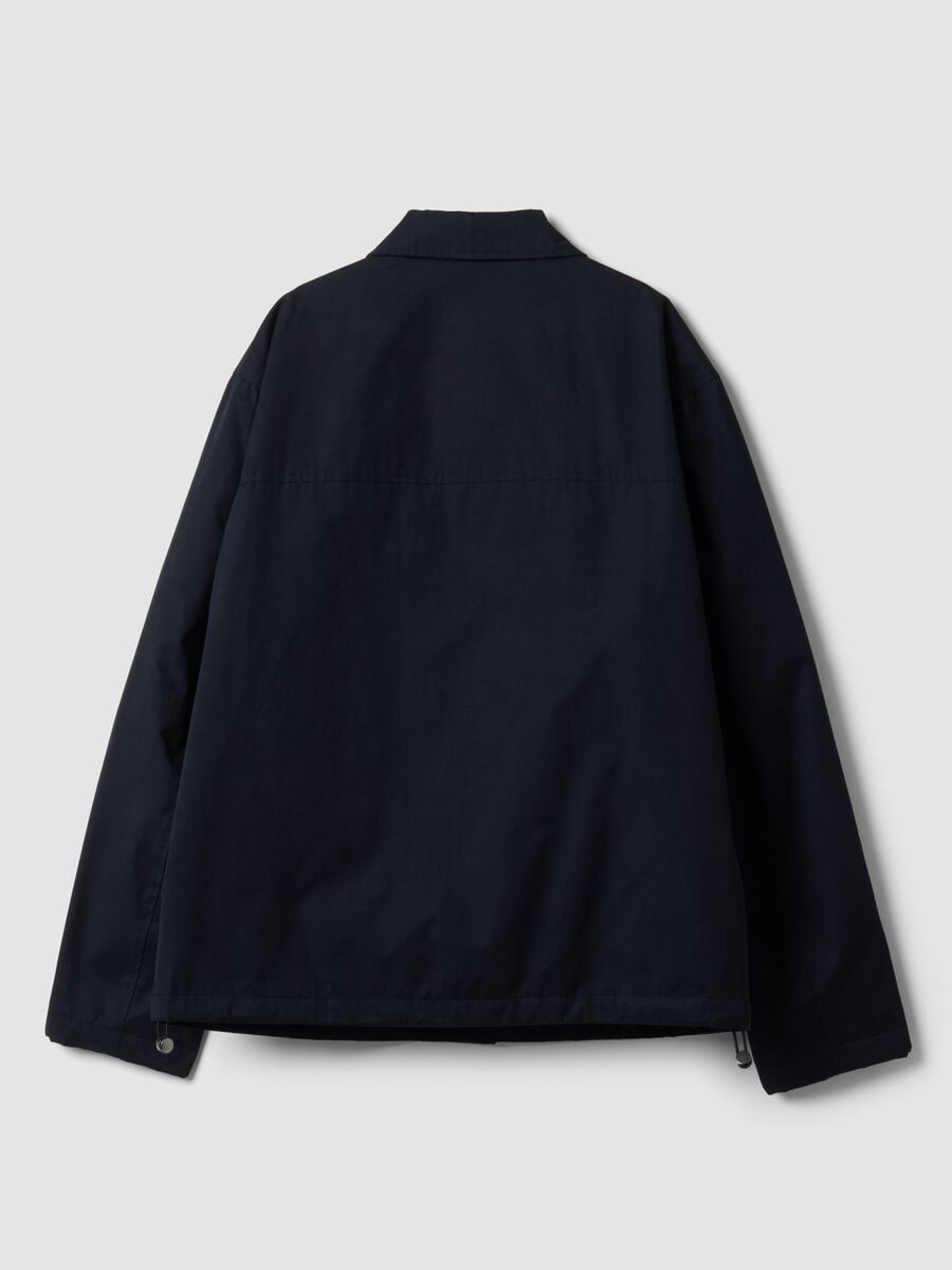 Blue padded cotton-blend jacket with zip_2
