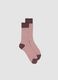 Ribbed pink stretch cotton socks_0