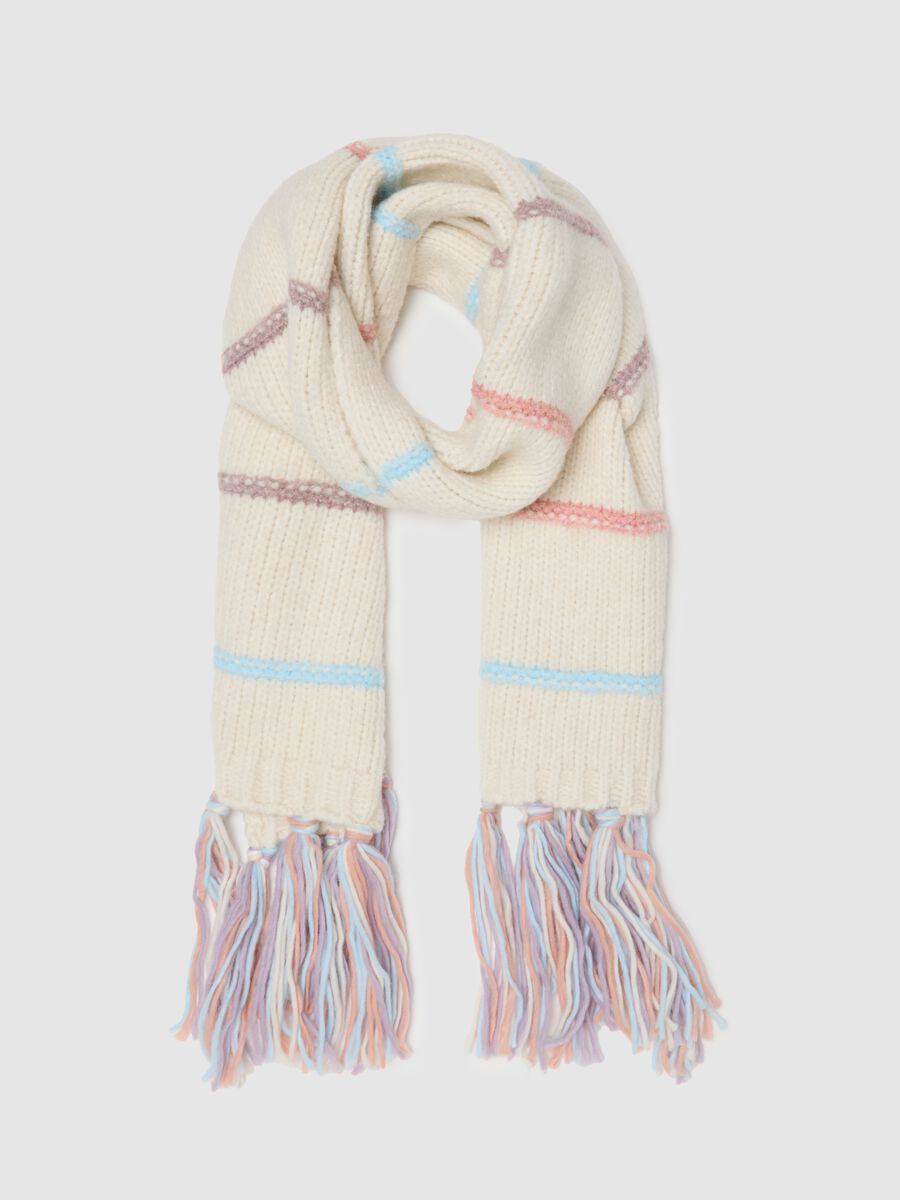 Multicoloured Girls' Scarf with Fringes_0