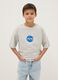 Grey pure cotton oversized boys' t-shirt with logo_0