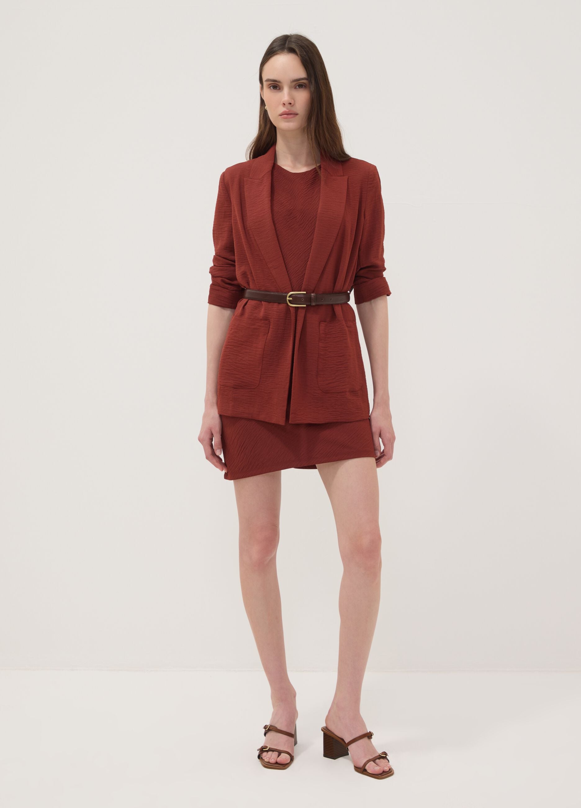 Red regular-fit blazer with classic lapels
