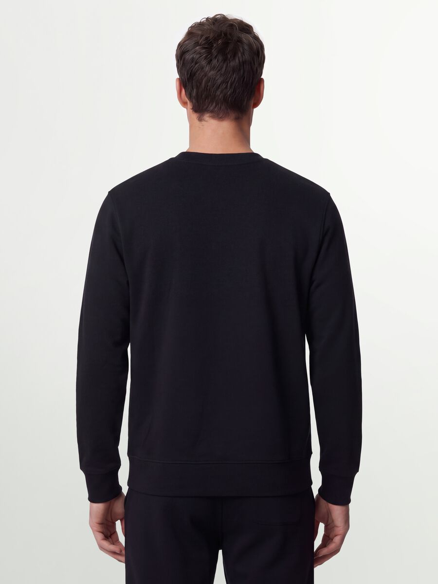 Black crew-neck sweatshirt in cotton blend, regular fit_2