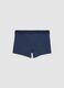 Boxer midi blu a righe in cotone organico elasticizzato per bambino_1