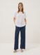 Blaue Palazzo-Hose aus Stretch-Baumwolle_0