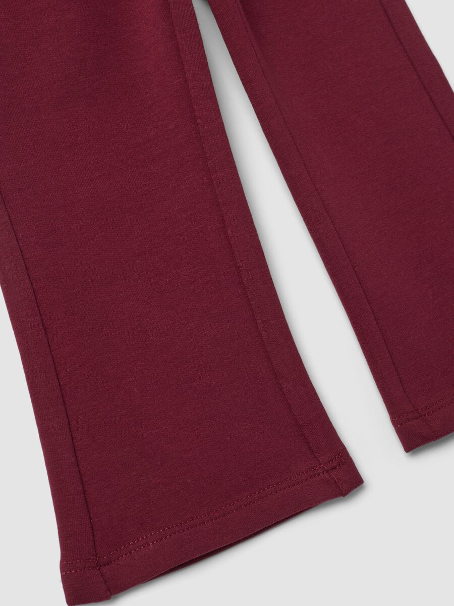 Red flared leggings in stretchy organic cotton_3