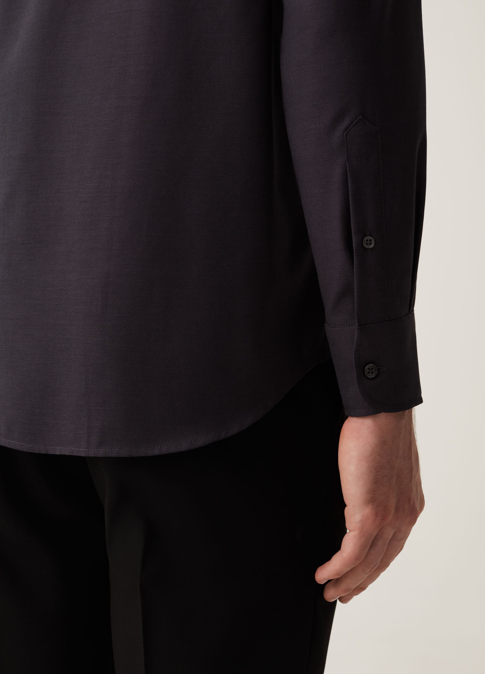 Camicia regular fit in cotone no stiro