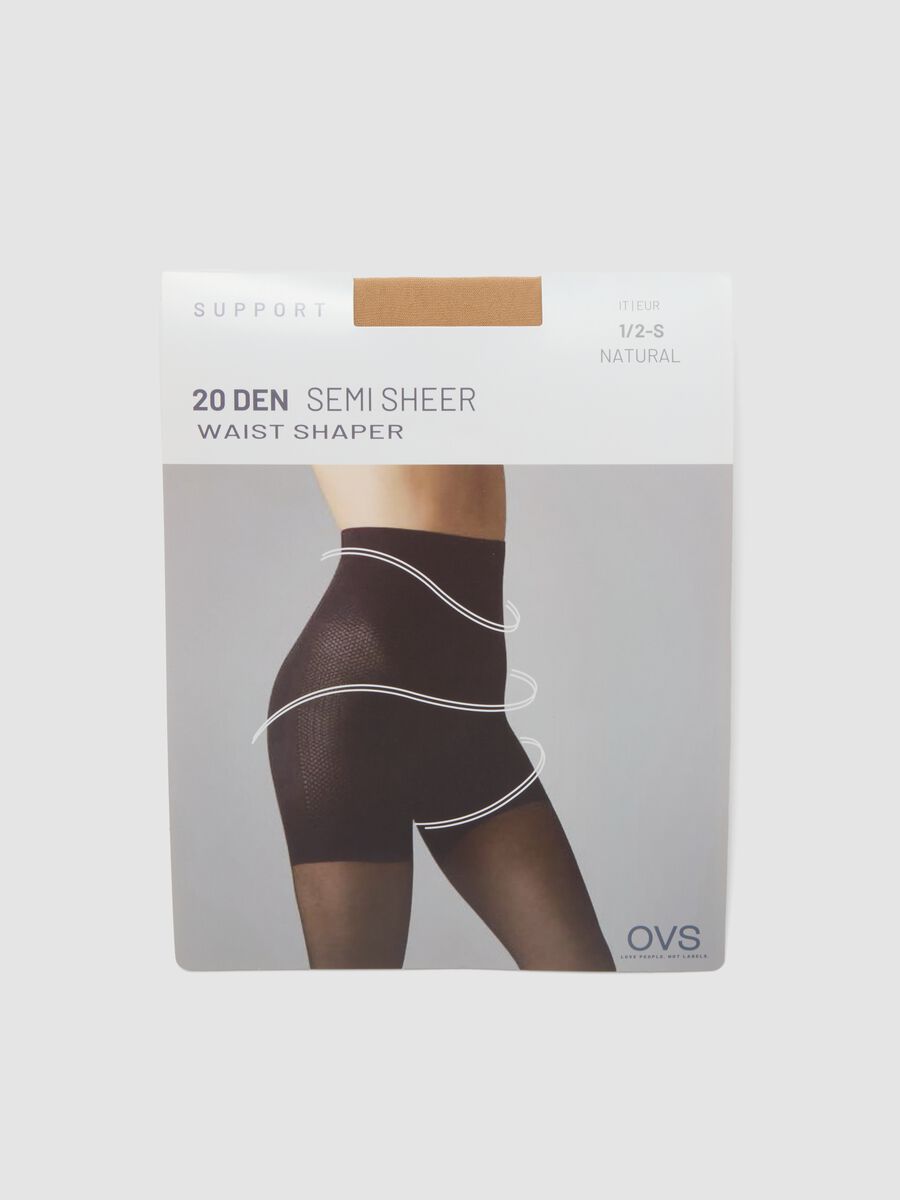 Beige semi-sheer stretch tights_0