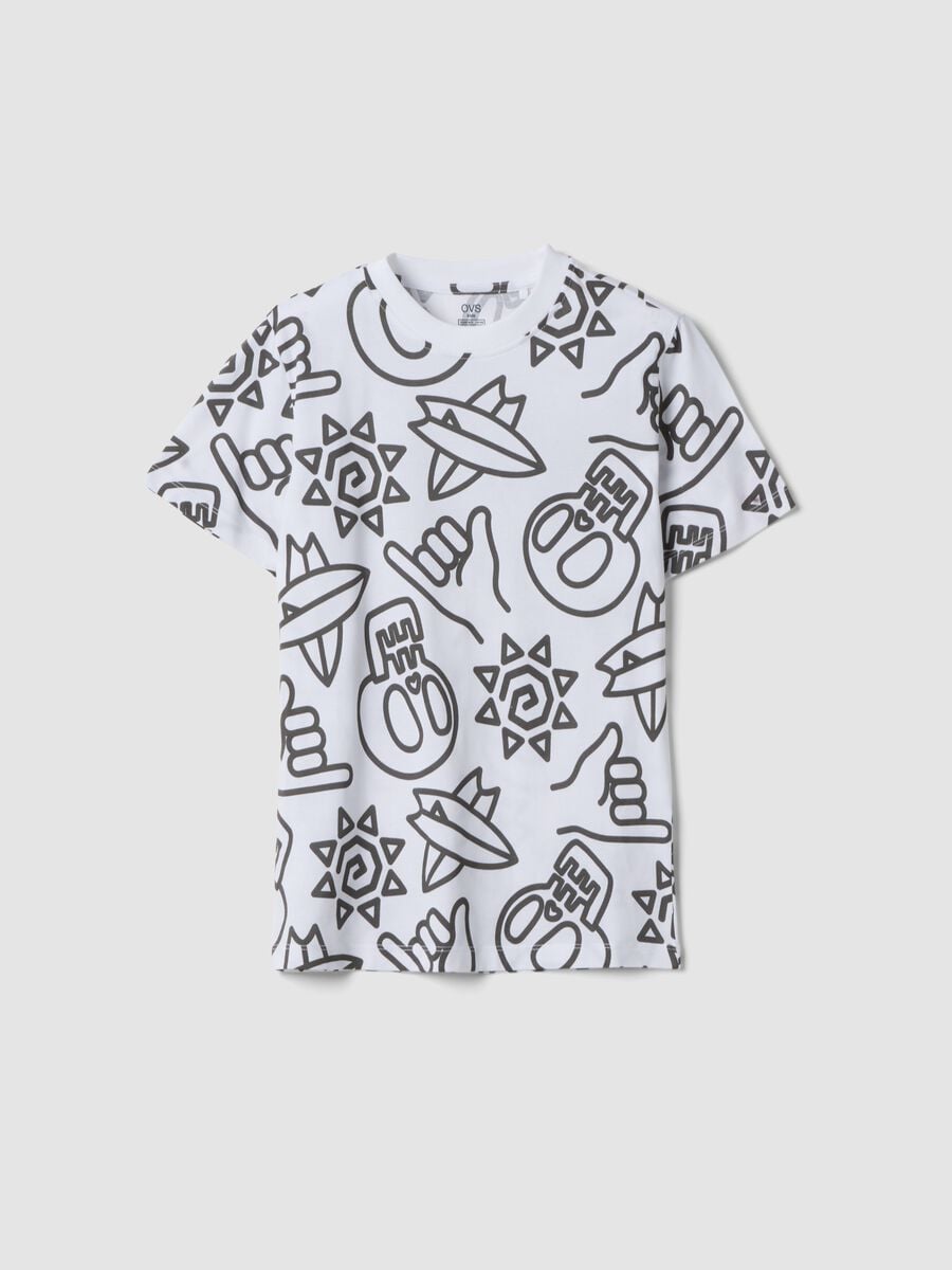 Camiseta blanca de algod&oacute;n puro de manga corta_3
