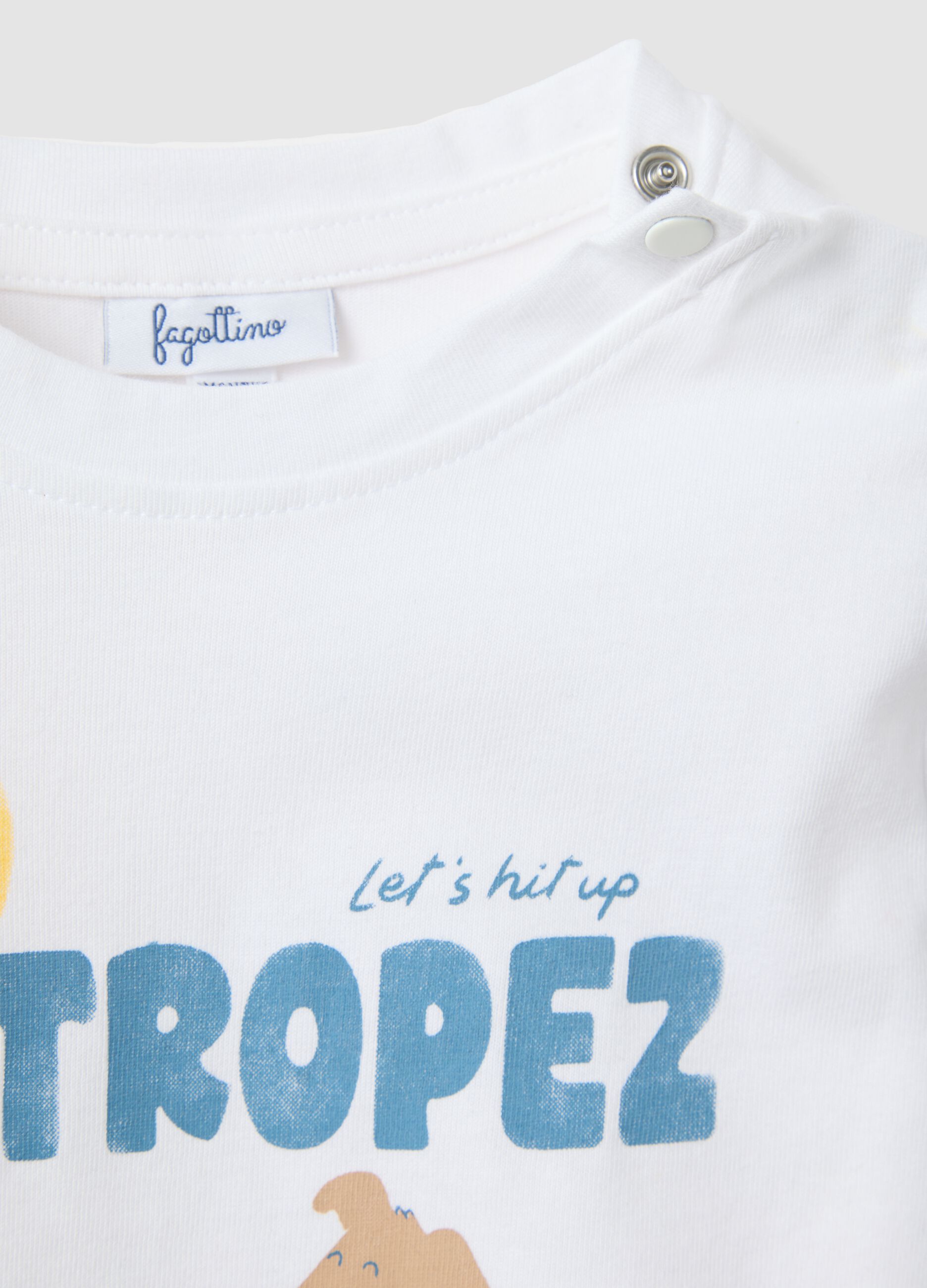 Wei&szlig;es Jungen-T-Shirt aus reiner Baumwolle in Regular Fit mit Print