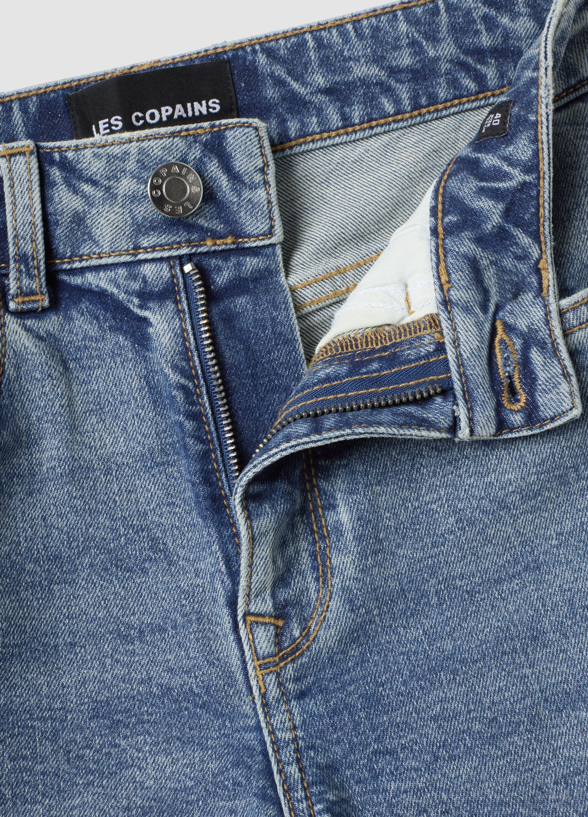 Light Blue Stretch Cotton Bootcut Jeans