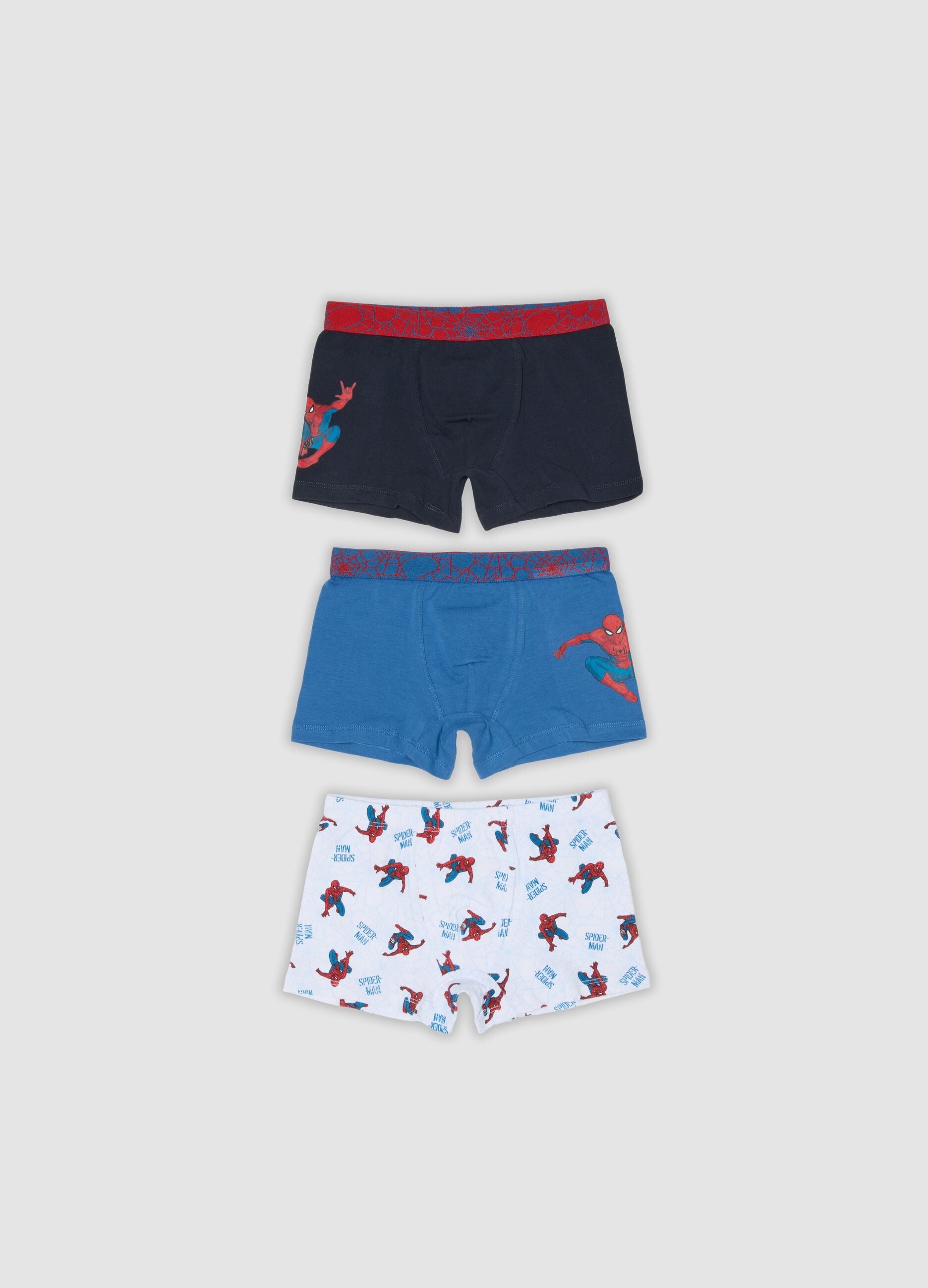 3-pack of Spider-Man print organic stretch cotton midi boxer shorts