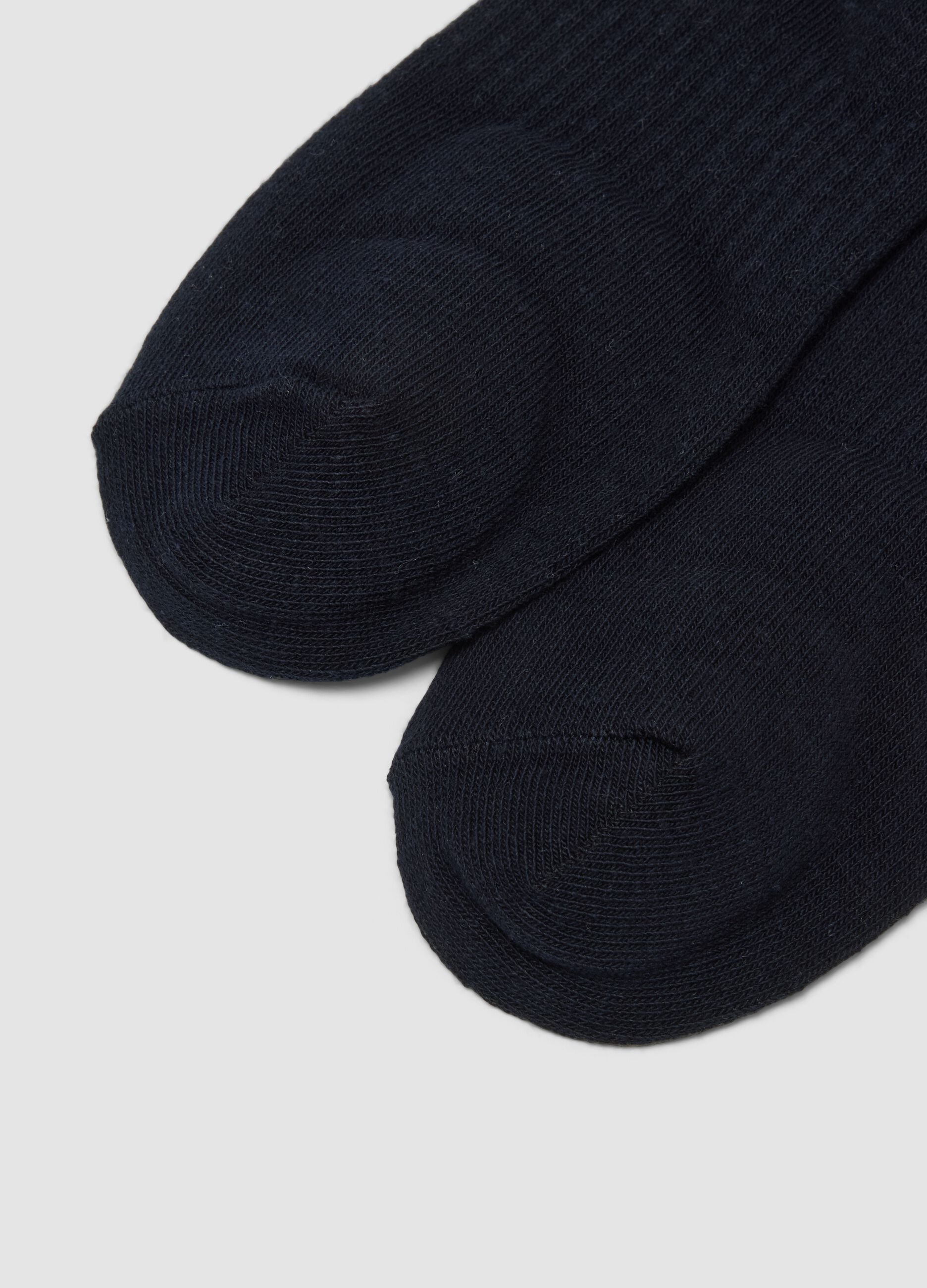 3er-Pack blaue Sportsocken in Bio-Baumwolle, kn&ouml;chelhoch