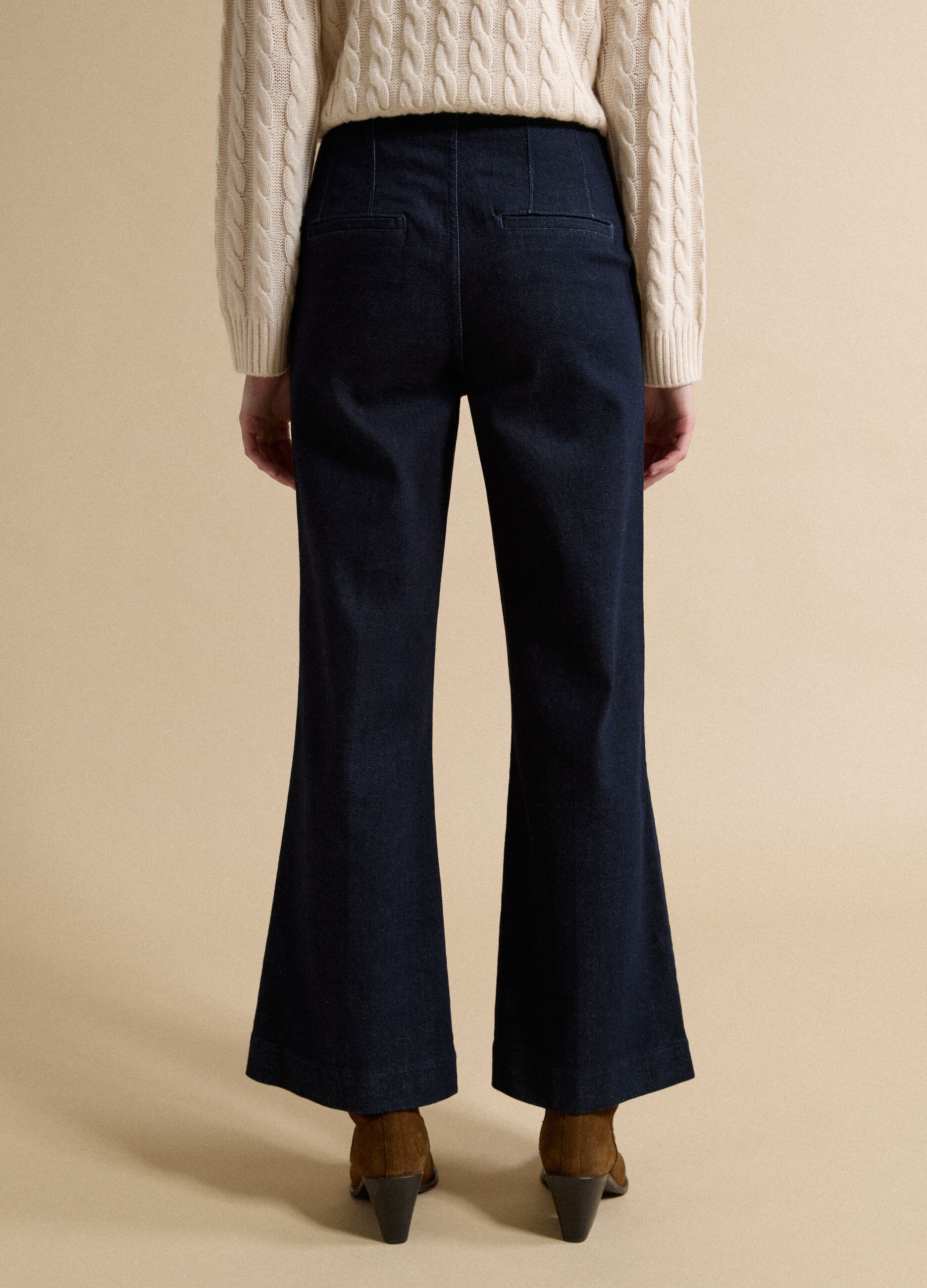 Blue stretch-cotton straight-fit jeans