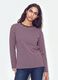 Purple striped pure cotton relaxed-fit crew-neck T-shirt_0