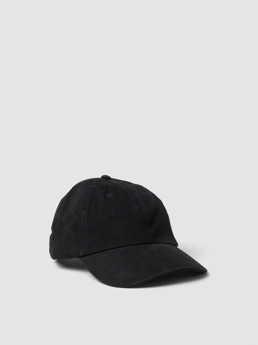 Black pure cotton baseball cap_0