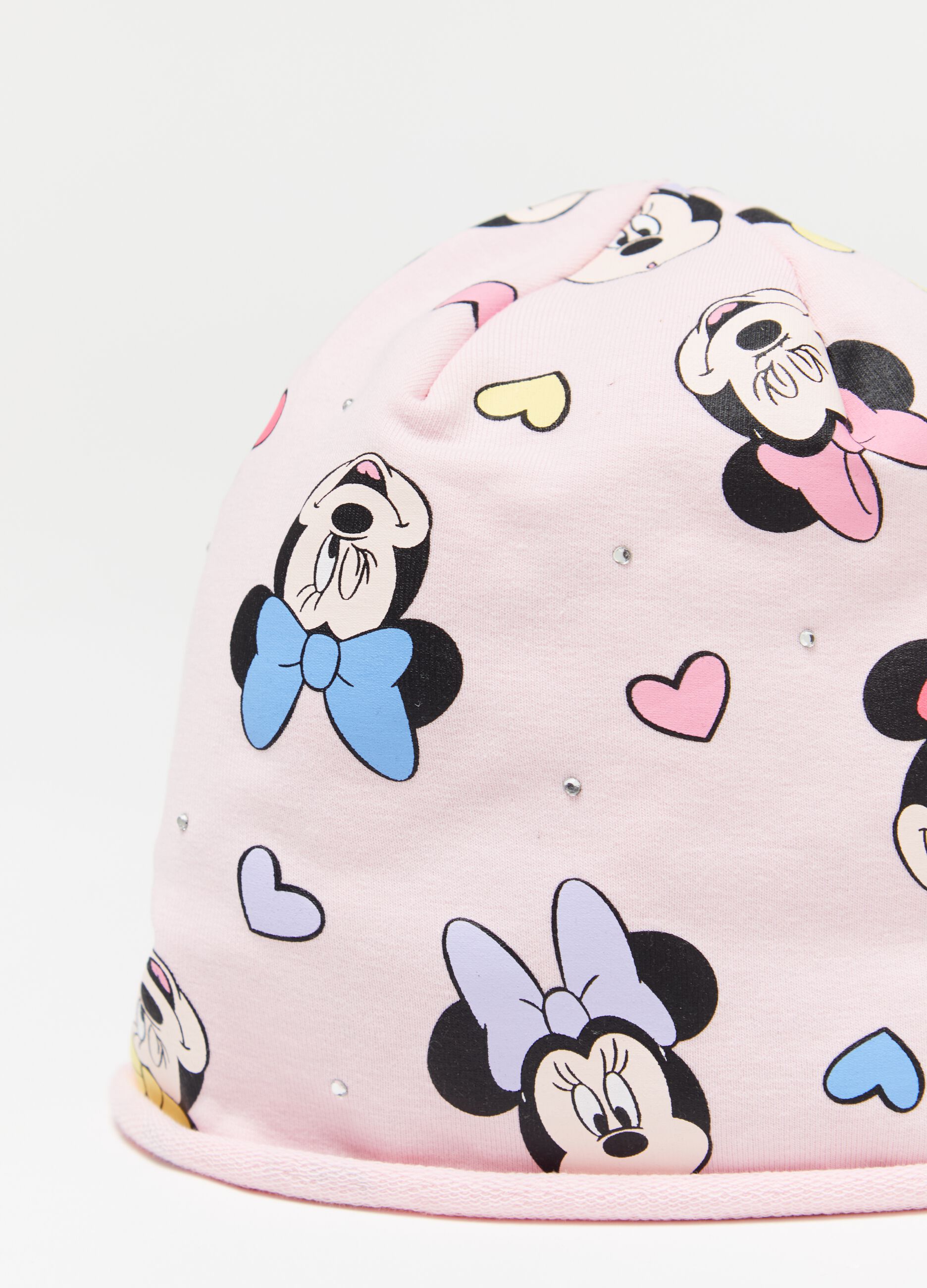 Organic cotton hat with Minnie Mouse print