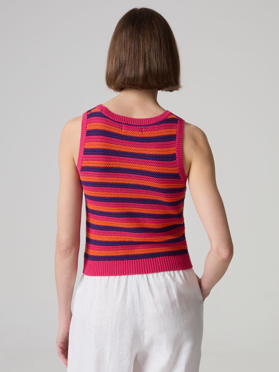 Knit tank top with multicoloured stripes_2