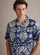 Blue organic cotton shirt with all-over print_3