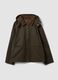Green cotton-blend parka with detachable hood_0