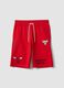 Rote Sportshorts aus Baumwollmischung mit Chicago Bulls Logo_0