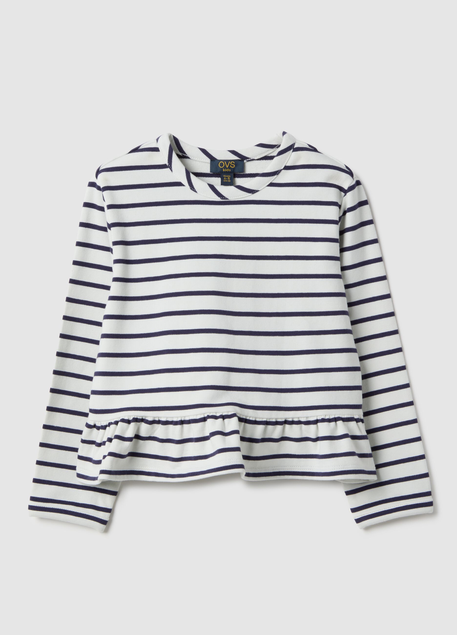 Girls' multicolour striped cotton blend top with fitted silhouette