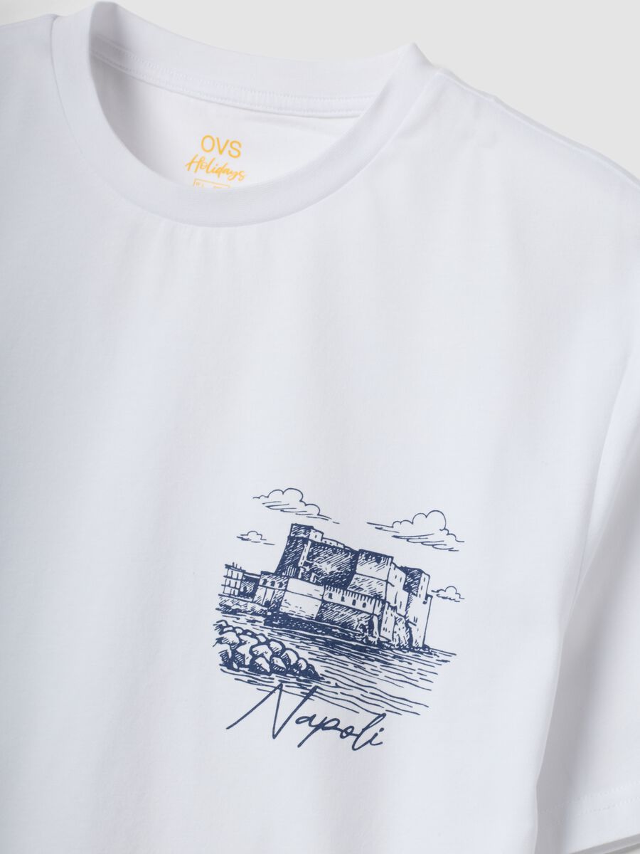 Wei&szlig;es Herren-T-Shirt aus reiner Baumwolle mit kurzen &Auml;rmeln, Regular Fit_5
