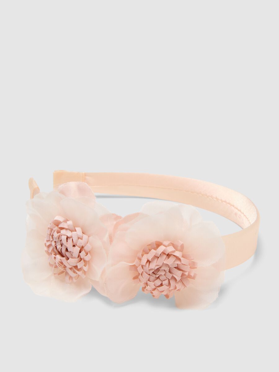 Pink Headband for Girls with Flowers_1