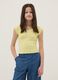 Yellow girls' cotton blend fitted V-neck t-shirt_0