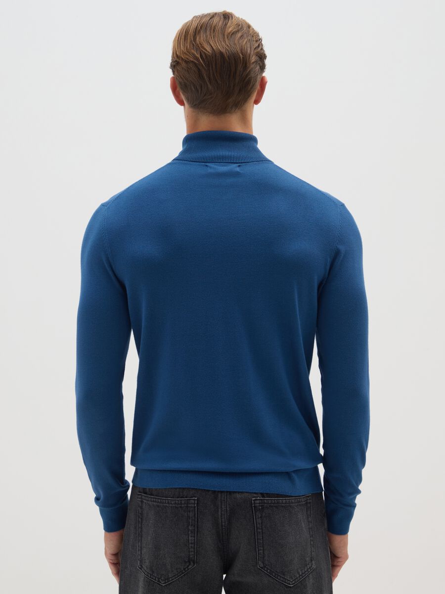 Blue regular fit turtleneck_2