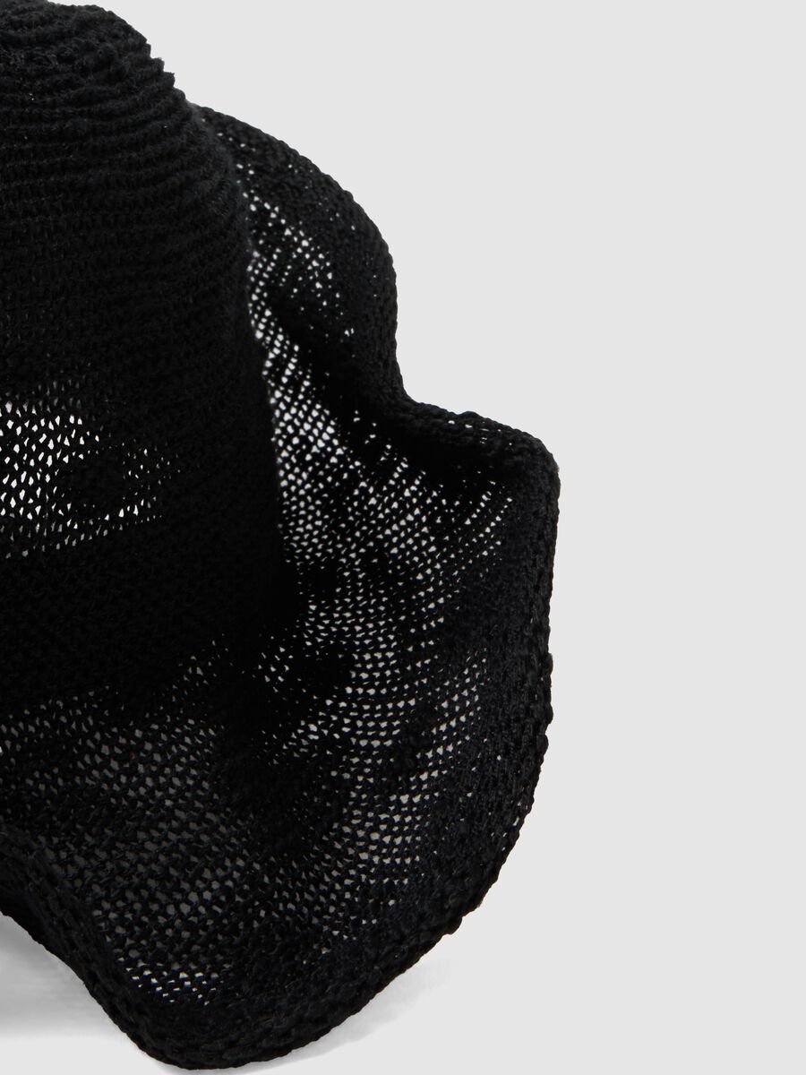 Lightweight black cloche hat in jersey knit_2