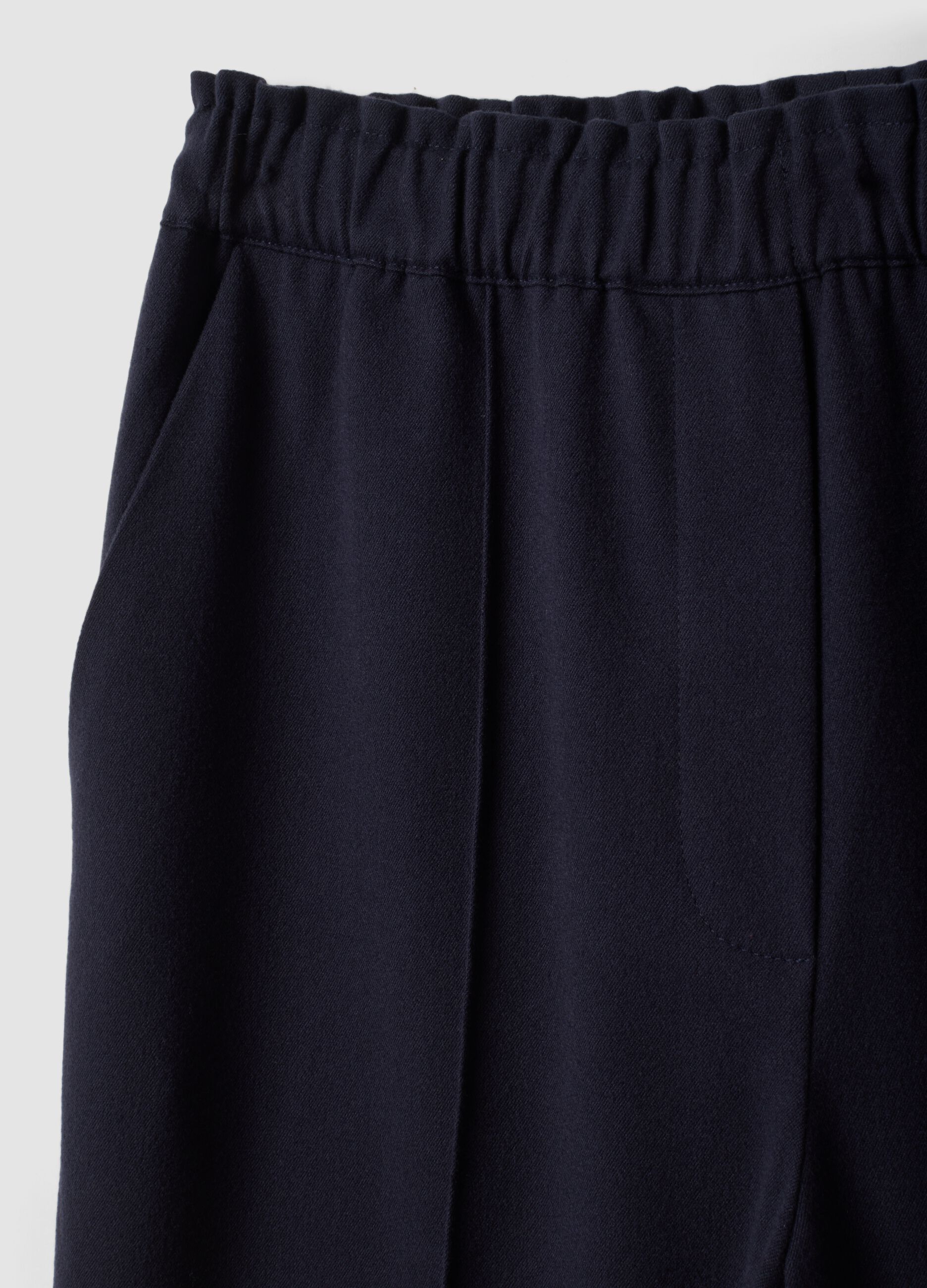 Jogger The Iconic Pants blu wide leg in viscosa elasticizzata