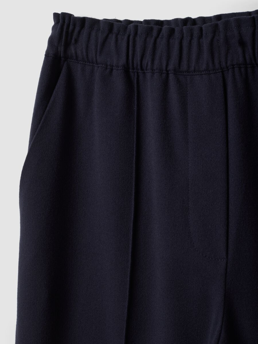Jogger The Iconic Pants blu wide leg in viscosa elasticizzata_5