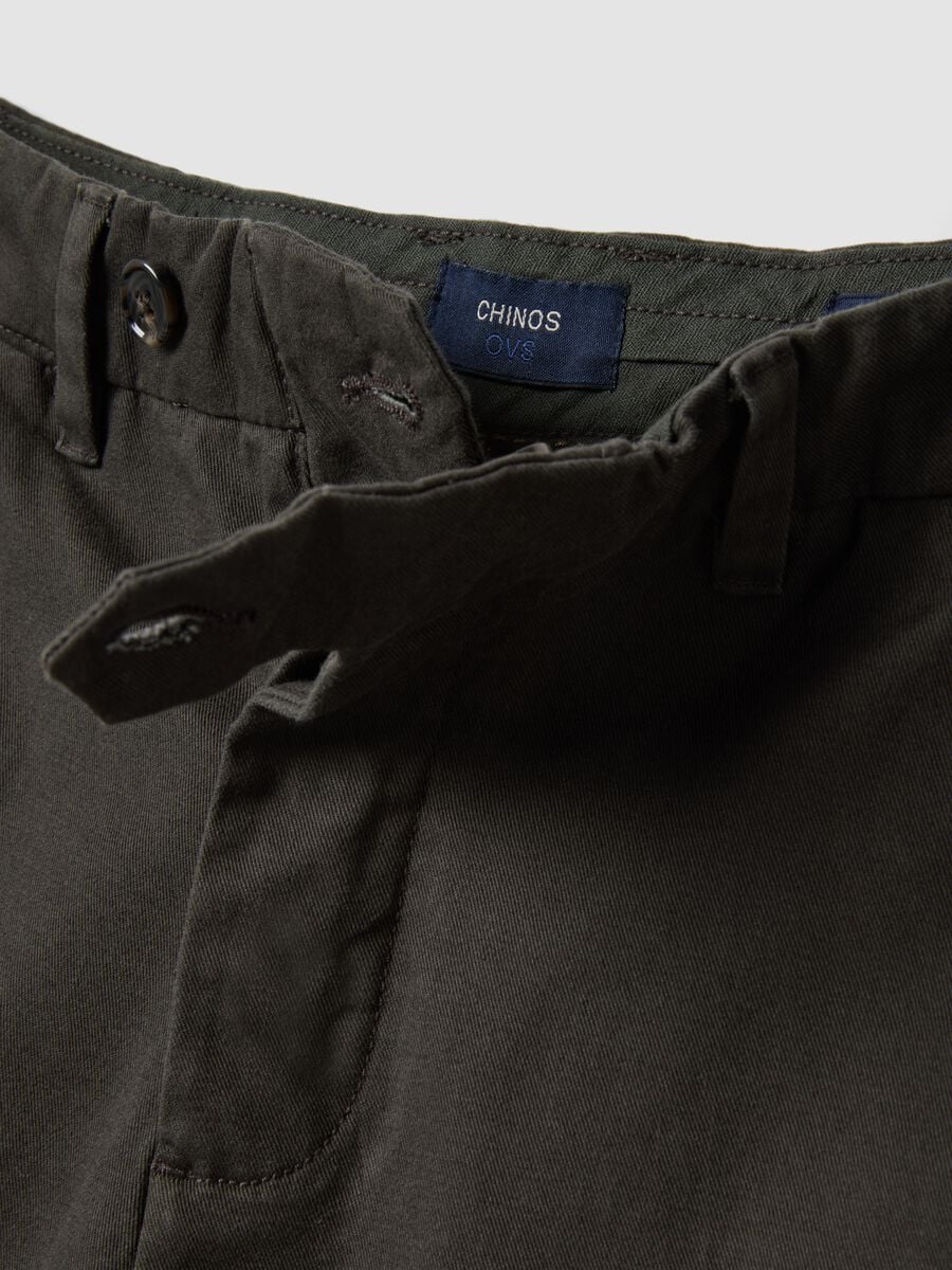 Green cotton chino trousers, regular fit_6