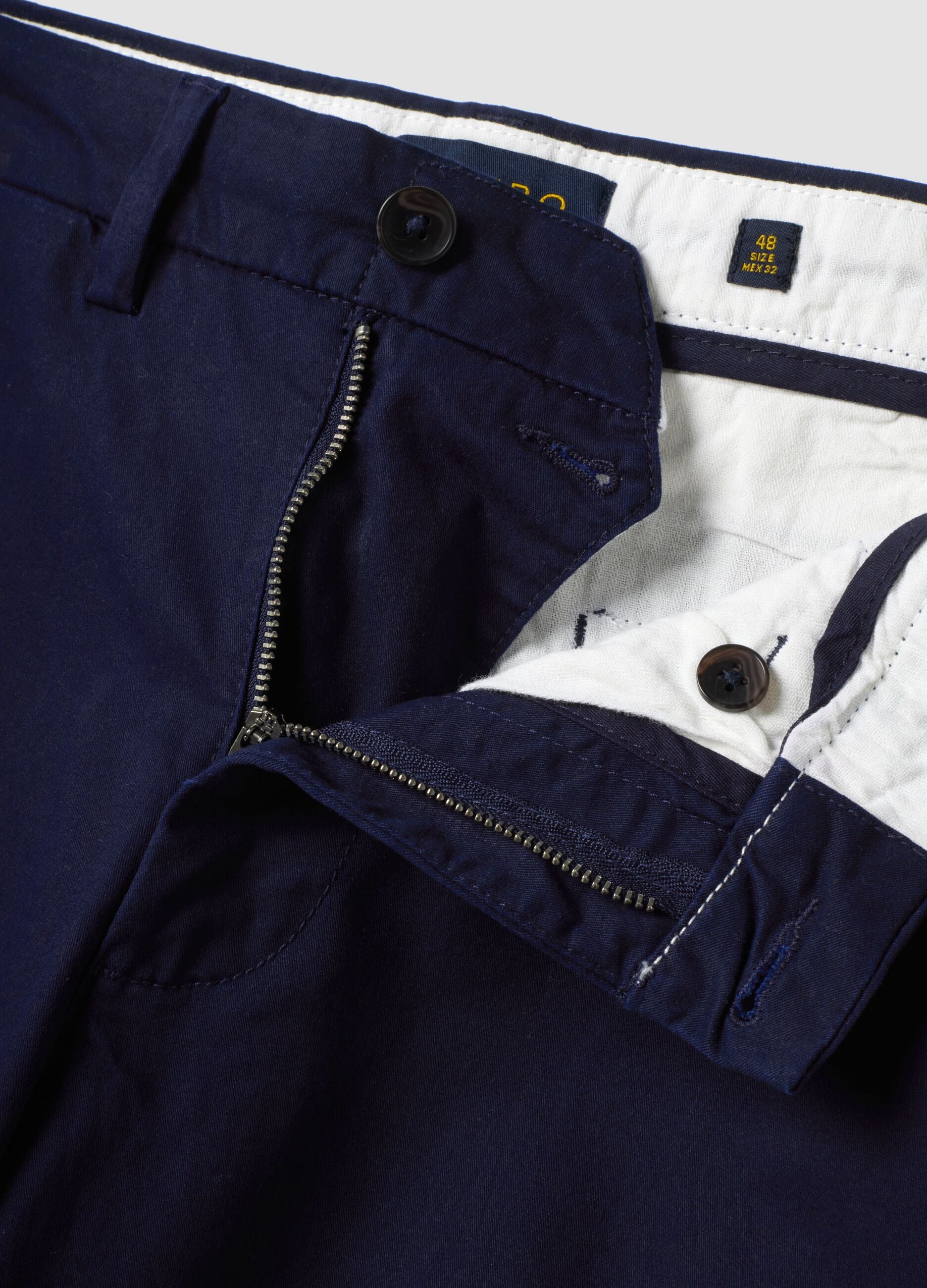 Blue regular-fit stretch cotton twill chino trousers