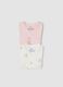 Pack of 2 multicolour organic cotton baby girl bodysuits with cute animals_1