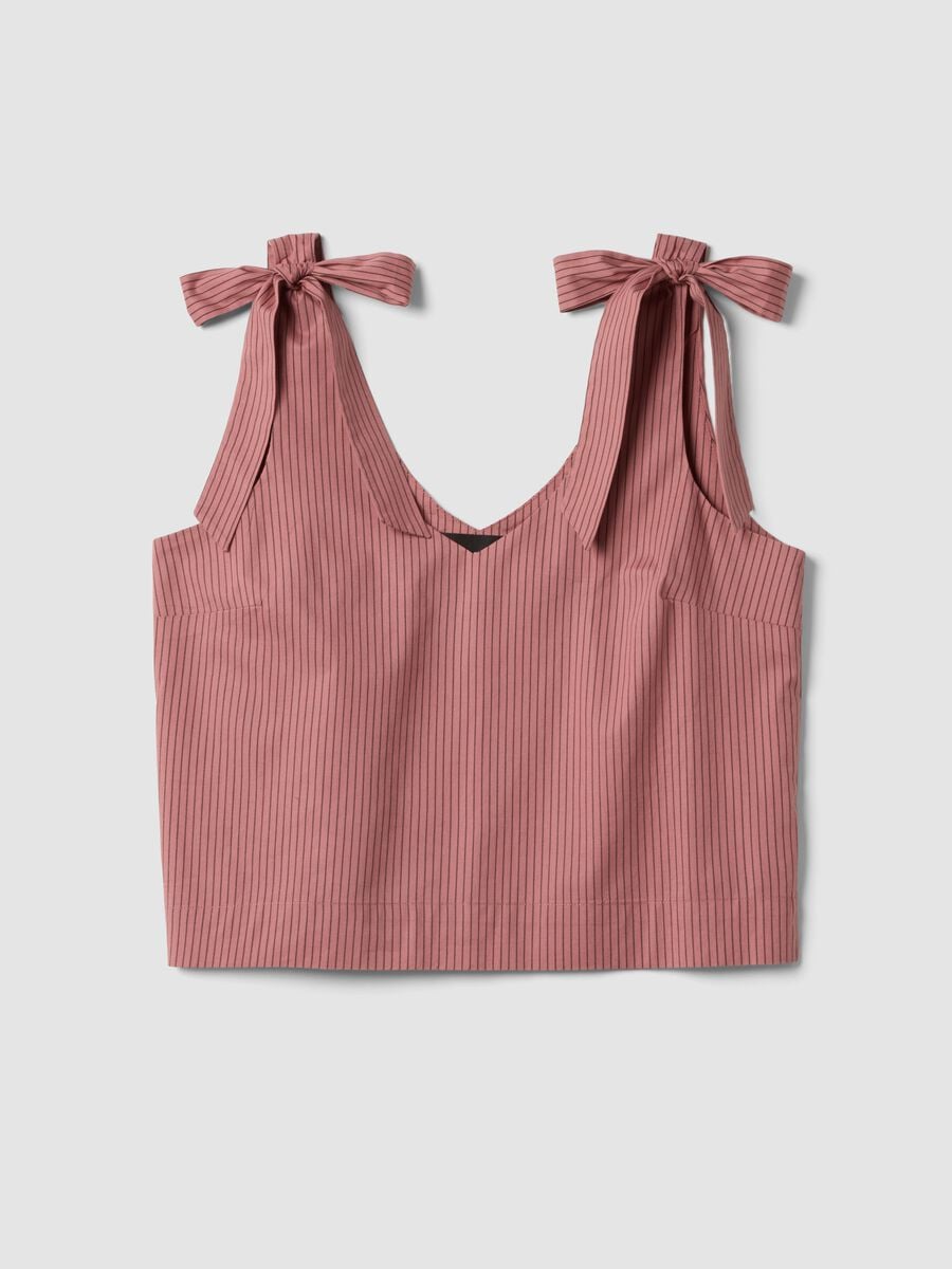 Rosa Bluse aus Stretch-Baumwolle mit gebundenen Tr&auml;gern_4