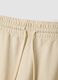 Regular fit beige cotton blend shorts_5