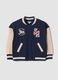 Navy blue collegiate sweatshirt in pure cotton, regular fit_0